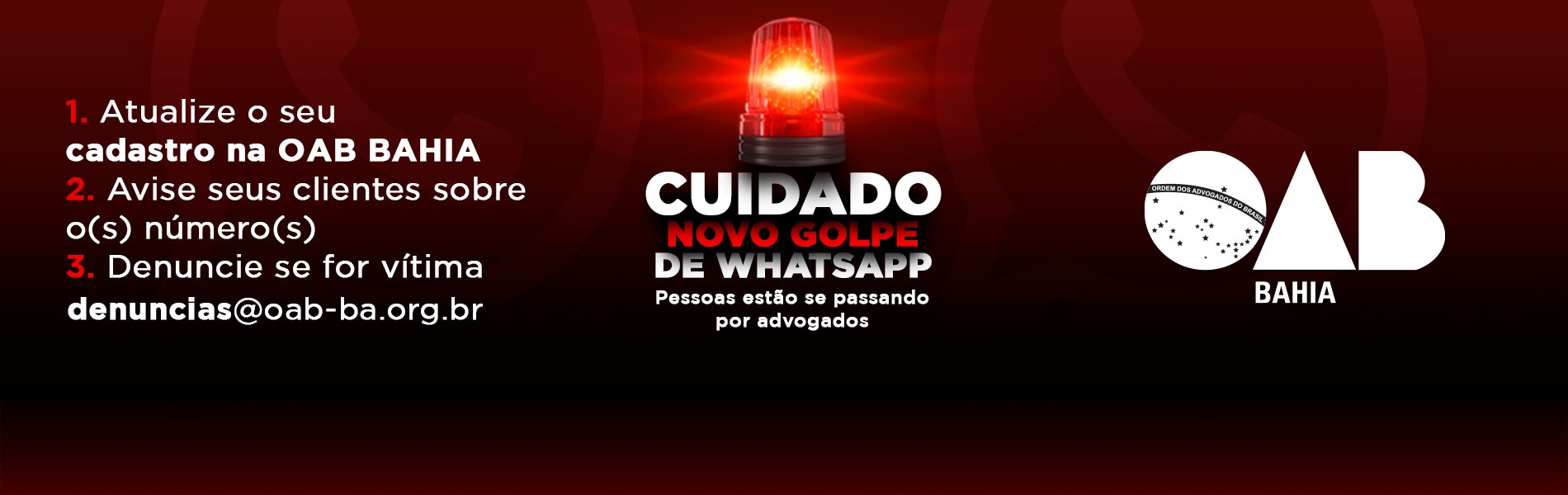 [OAB da Bahia adverte sobre golpes no WhatsApp]